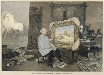 Rosa Bonheur (1822-99) w swojej pracowni, z „Le Petit Journal”, 3 czerwca 1893